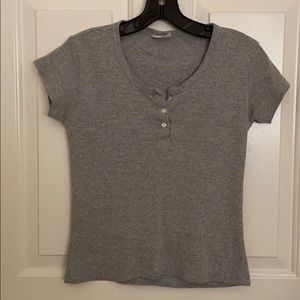 Solid Grey Top W/ Buttons